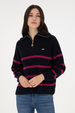 Женский темно-синий свитер с v-образным вырезом Неожиданная скидка в корзине - U.s. polo assn фото 3