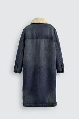 DENIM COAT WITH CONTRAST FAUX SHEARLING X SR_A