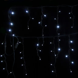 Бахрома уличная мерцающая IP65 d=3,3 мм 80 LED 3 м зелёный провод белая