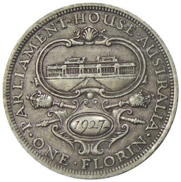 1 флорин 1927 года Австралия Открытие здания парламента в Канберре