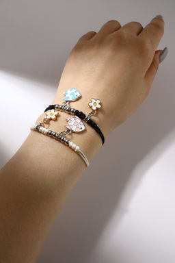 Браслеты парные «Неразлучники. Рыбки с ромашками», d=7 см, набор 2 шт. разноцветные