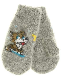 Варежки детские круговые "Собака и месяц" 0319-1