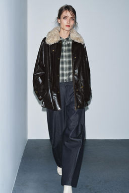 FAUX FUR COLLAR JACKET ZW COLLECTION - Zara фото 5