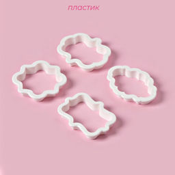 Формы для печенья Доляна «Рамки», набор 4 шт.: 9×7.5 / 8.7×6.6 / 8×9 / 8.5×6.5 см, пластик, белые