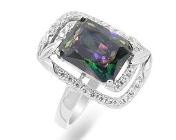 Кольцо из серебра мистик кварц, МЦВ73