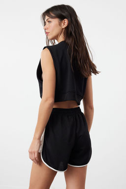 Siyah Renk Bloklu Normal Bel Ince Orme Sort & Bermuda TWOSS24SR00208 - Trendyolmilla фото 5