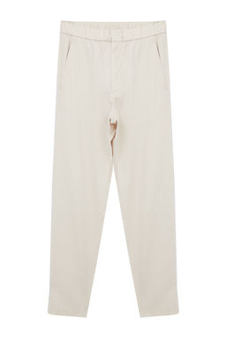 TRENDYOL MAN Beyaz %100 Pamuk Beli Lastikli Slim Fit Gabardin Gizli Kapamal? Dokuma Pantolon TMNAW25PL00019 - Trendyolmilla фото 6