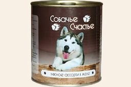 Собачье Счастье ж/б 750 г. Мясное ассорти 1/12 4607048072134