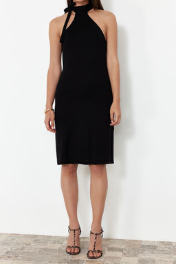 Siyah Duz Bodycone Mini Triko Elbise TWOSS24EL00854 - Trendyolmilla фото 4