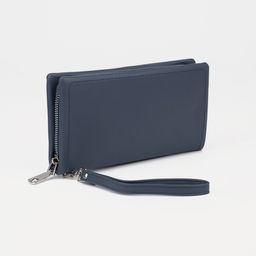 Кошелёк на молнии, с ручкой, цвет синий