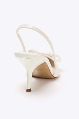 FAUX PATENT SLINGBACK HEELS WITH BOW - Zara фото 5