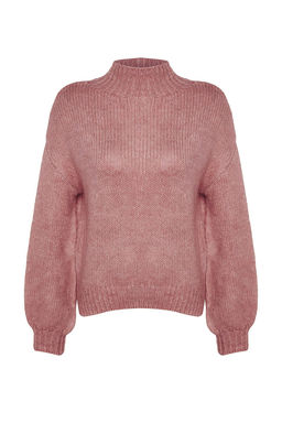 Mor Yumusak Dokulu Kal?n Bisiklet Yaka Triko Kazak TWOAW24KZ00290 - Trendyolmilla фото 25