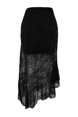 TRENDYOLMILLA Siyah Asimetrik Midi Astarl? Dantel Orme Etek TWOAW24ET00331 фото 9