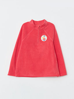 Dik Yaka Nak??l? Uzun Kollu Polar K?z ?ocuk Sweatshirt