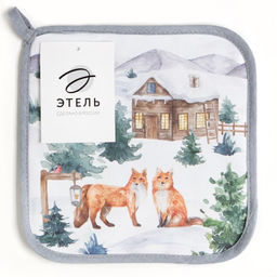 Цена за 2 шт. Прихватка Forest animals 19?19 саржа,100% х/л, ватин 250 г/м?