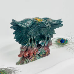 Статуэтка резная "Орёл" из Яшмы "Гелиотроп"