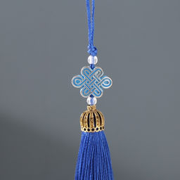 Цена за 5 шт. Подвеска текстиль, пластик Узел счастья и бесконечности, ярко-синяя, 0.719.5 см - Simaland фото 2