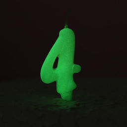Свеча для торта цифра «Люминесцентная», 5.5 см, цифра 4