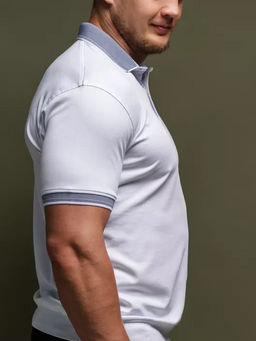 FIBAK Футболка поло мужская   Белый  M-8003 - Relay фото 2