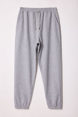 TRENDYOL MAN Gri Melanj Oversize/Genis Kesim Lastik Paca Kelebek Bask?l? Esofman Alt? TMNSS25EA00006 - Trendyolmilla фото 8