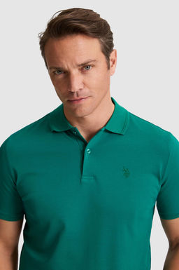Erkek Koyu Ye_il Regular Fit Polo Yaka Basic Ti__rt - U.s. polo assn фото 2