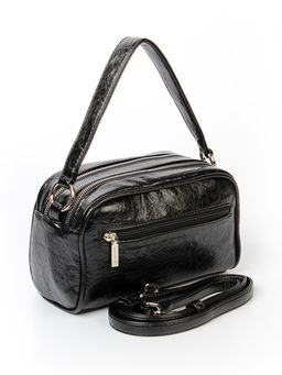 LACCOMA сумка Лаура-черный эко кожа хлопок  фото 3