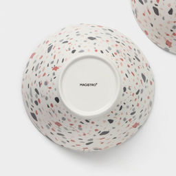 Салатники Magistro Terazzo, 1.4 л, 20×9 см, набор 2 шт., фарфор, белые