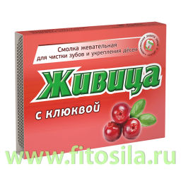 Смолка жевательная Живица (с клюквой), блистер 0,8 г №5, в инд. уп Алтайский нектар