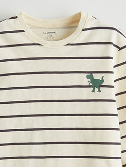 Bisiklet Yaka ?izgili Erkek ?ocuk Ti??rt