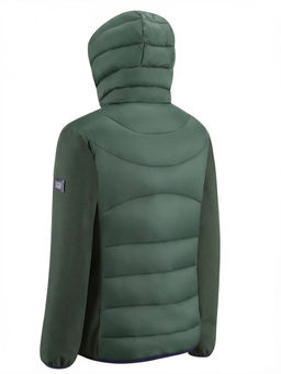 Куртка женская гибридная стёганая с капюшоном с графеновой подкладкой цвета хаки 9630_1Kh