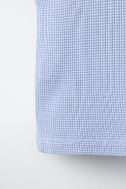 TOP WAFFLE TEXTO / Azul claro - Zara фото 6