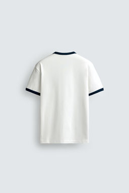 CAMISETA RIB CONTRASTE TEXTO / Blanco roto - Zara фото 8