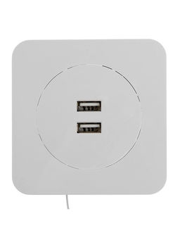 Розетка с 2 USB-A разъёмами, 2.1 А, 5 В, серия Circular, скрытый монтаж, белая