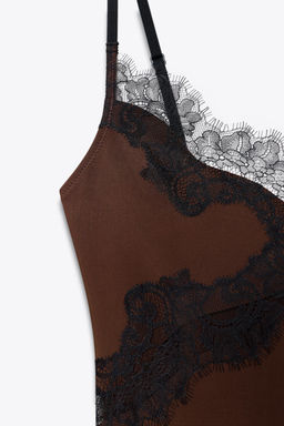 CONTRAST LACE DRESS - Zara фото 8