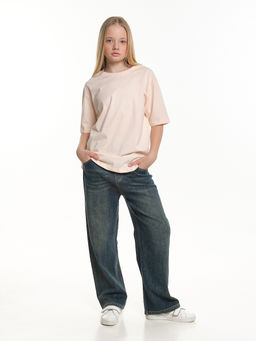 Футболка однотонная база 22-1405 персиковый - Mini maxi фото 12