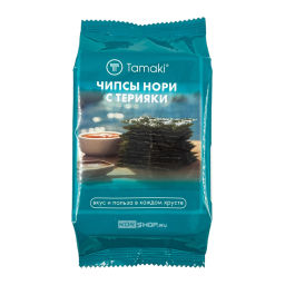 Блок (4 уп. по 4 г) Чипсы из водорослей нори с приправой терияки Tamaki, 4 г х 4 шт. Акция