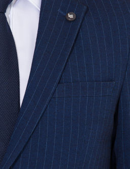 Темно-синий Ex. Полосатый костюм приталенного кроя - Cacharel фото 13