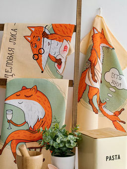 Полотенце вафельное Лиса-колбаса р.45*60 - Domtrik фото 3