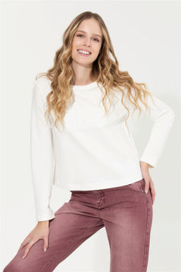 Женская толстовка цвета экрю с вырезом лодочкой - U.s. polo assn фото 7