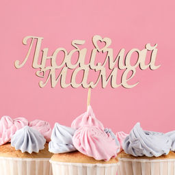 Цена за 10 шт. Топпер Любимой маме 15х5,3 см
