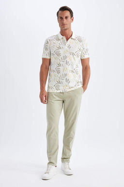 Slim Fit Bask?l? Pike K?sa Kollu Polo Tisort - Defacto фото 3