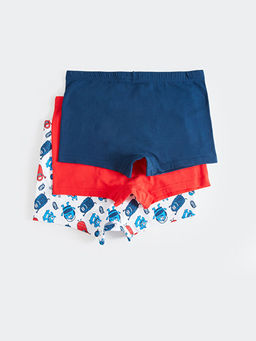Bask?l? Pamuklu Erkek ?ocuk Boxer 3l? - Waikiki фото 2