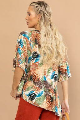 Туника Насладись моментом (листья/беж) - Эльза фото 9