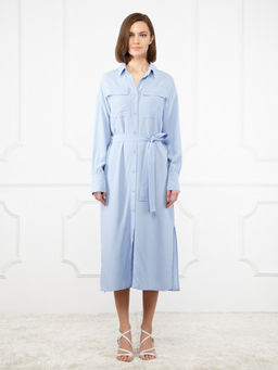 Платье-рубашка женское ZZ-WD030306-61 l.blue - Eleganzza фото 2