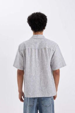 Хлопковая рубашка с короткими рукавами Relax Fit - Defacto фото 6