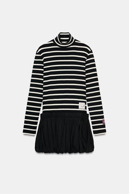 VESTIDO COMBINADO RAYAS / Negro - Zara фото 4