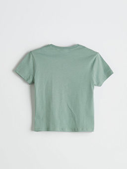 Bisiklet Yaka Bask?l? Erkek ?ocuk Ti??rt