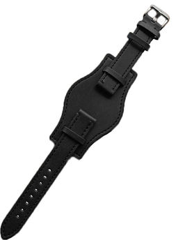 Ремешок для часов натуральная кожа черный O01Xl-20black