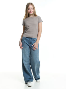 Футболка в рубчик 22-0210 серый