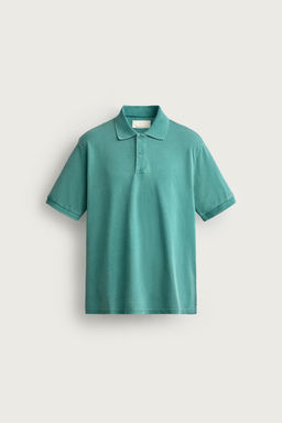 POLO PIQU? LAVADO REGULAR FIT / Turquesa vivo